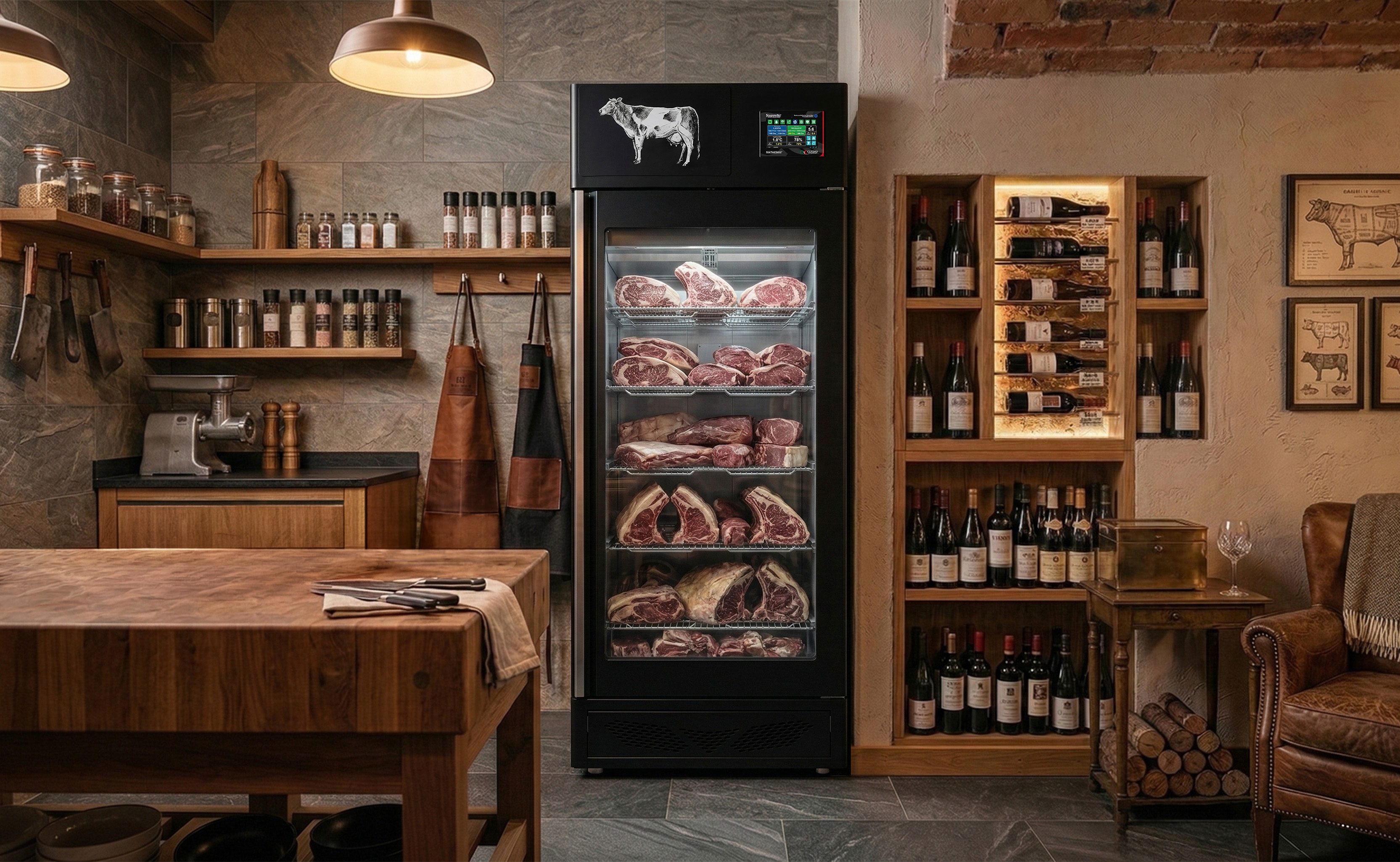Stagionello® Maturmeat® 220 lb (100 kg) Meat Curing Cabinet 4.0 with ClimaTouch® and Fumotic®