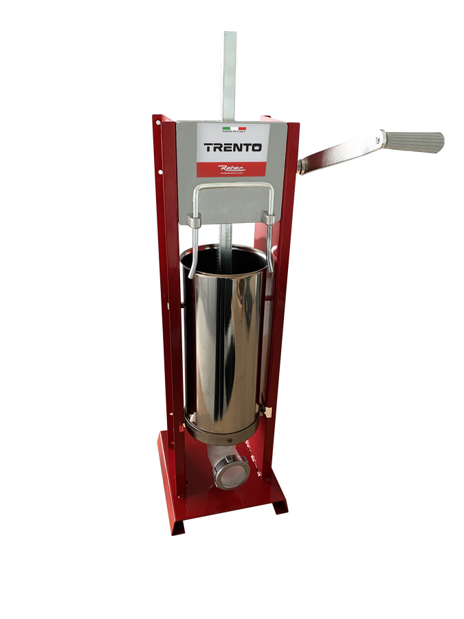 Trento Red Manual Sausage Stuffer with 11 lb / 5 kg Capacity – 2-Speed Vertical Gear Drive