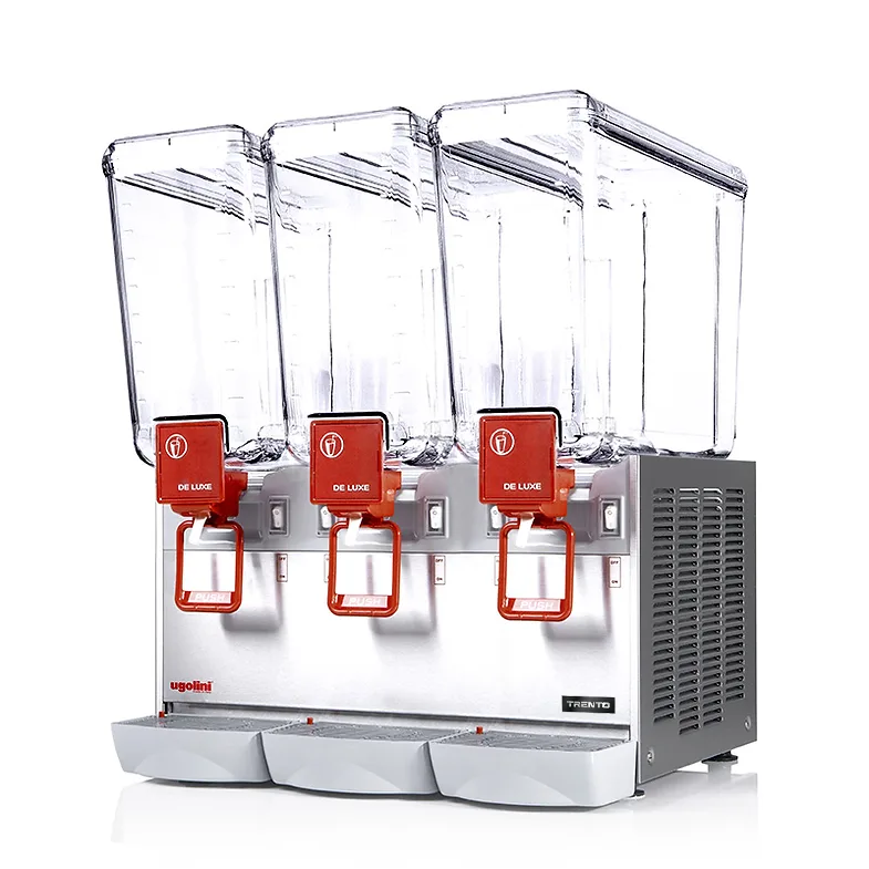 Ugolini Arctic Deluxe 3 x 5.25 Gallon (3 x 20 L) Impeller Mix (Waterfall Effect) Triple Bowl Refrigerated Juice Dispenser | Trento