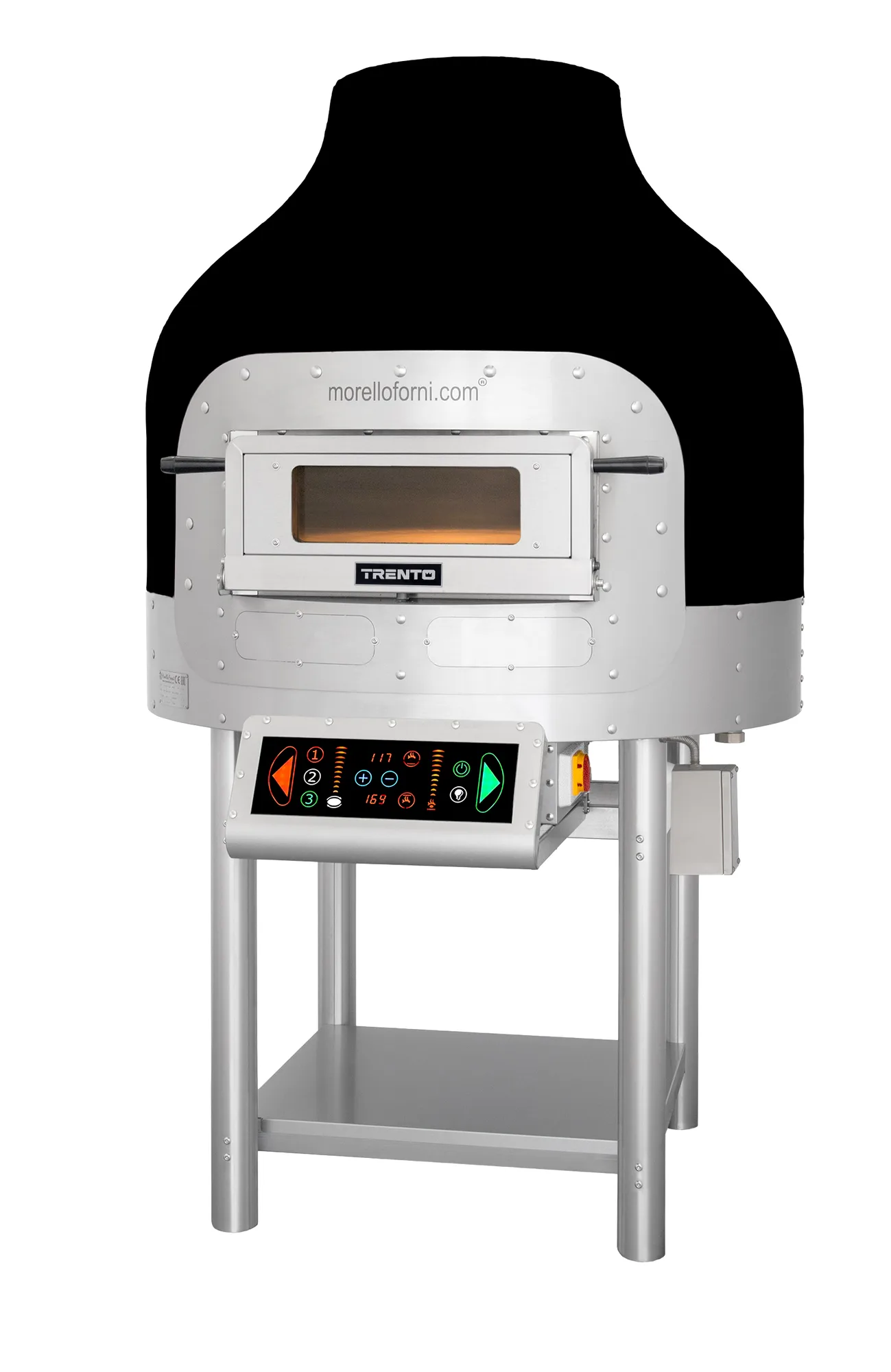 Morello Forni Electric Rotating Convection Oven FRV 100, Volcano Dome, Black – 208 V