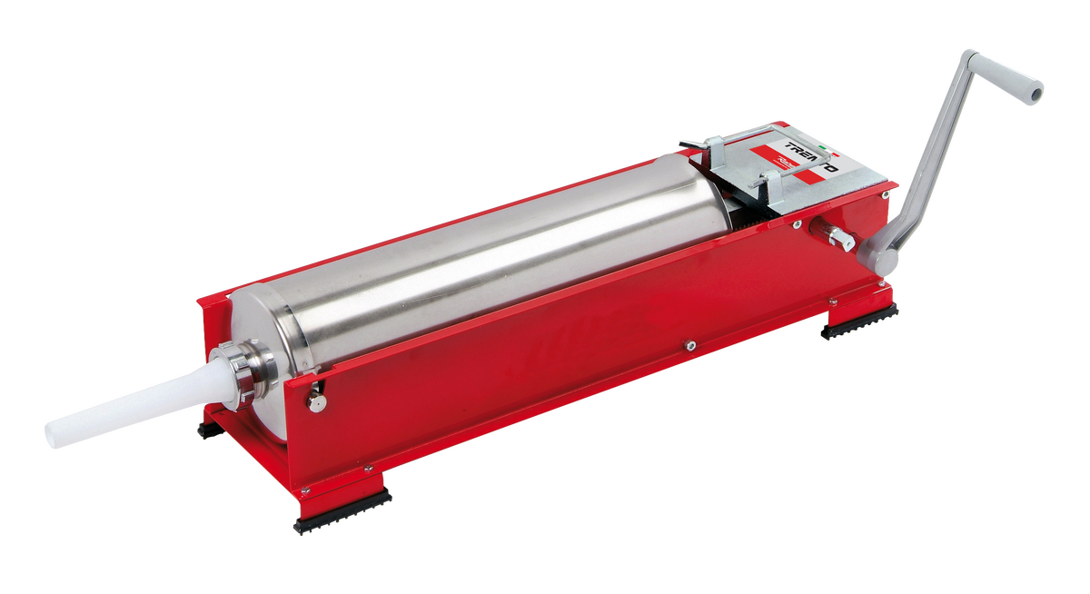 Trento Red Manual Sausage Stuffer with 22 lb / 10 kg Capacity – 2-Speed Horizontal Direct Drive