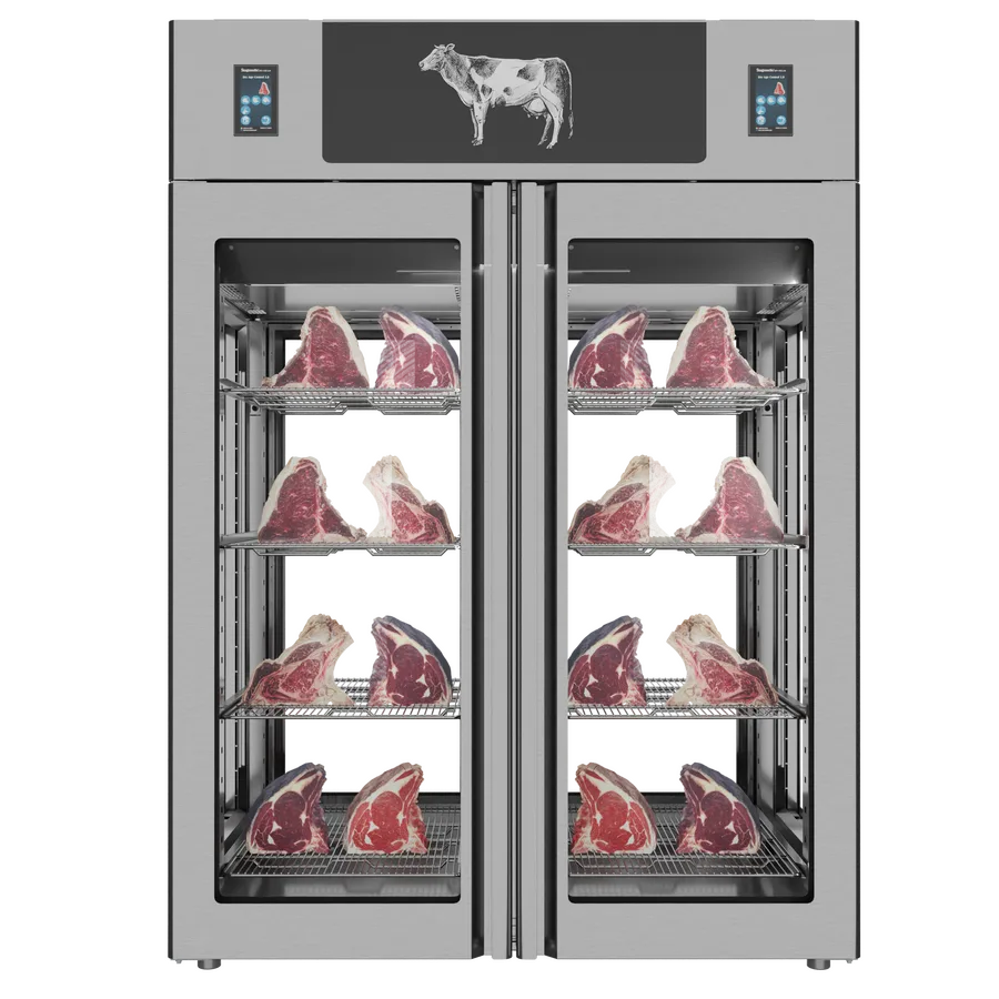 Stagionello® Dry Age 3.0 TWIN 1400 L, 150 kg + 150 kg Dry Aging Cabinet with Humidity Management, 4-Glass View – 220-240 V, 1 Ph, 548 W