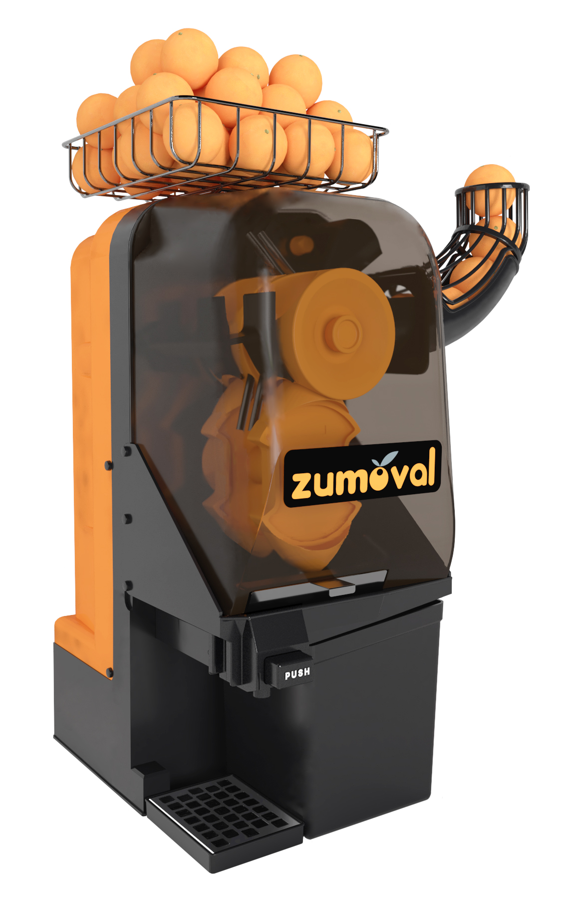 Zumoval Minimax Juice Extractor, Manual Feed with Push & Juice Button, 15 Oranges per Minute | Trento