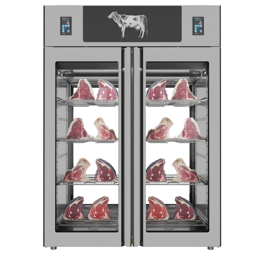 Stagionello® Dry Age 3.0 TWIN 1400 L, 150 kg + 150 kg Dry Aging Cabinet with Humidity Management, 2-Glass View – 220-240 V, 1 Ph, 548 W
