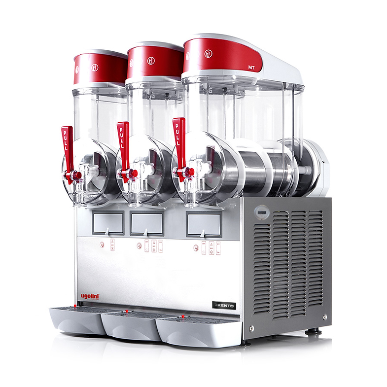 Ugolini MT3 3 x 2.6 Gallon (3 x 10 L) Triple Bowl Granita / Slushy Machine with Magnetic Drive | Trento