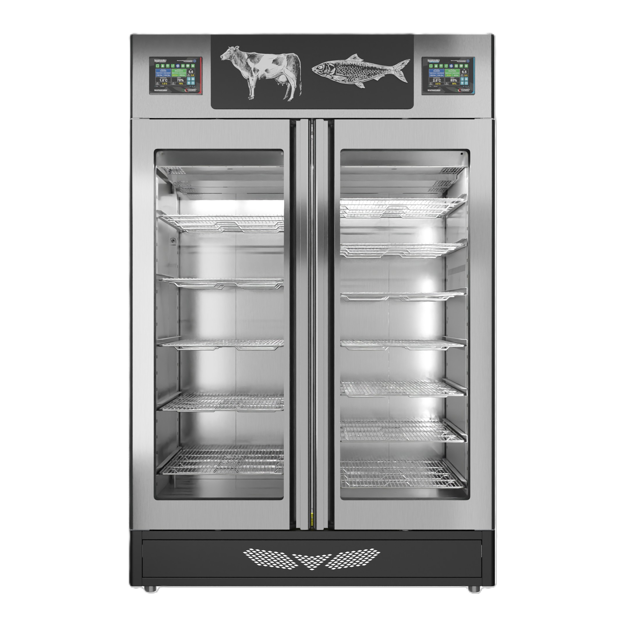 Stagionello Pesciugatore® 220 + 220 lb (100 + 100 kg) Fish Curing Cabinet 4.0 with ClimaTouch® and Fumotic®